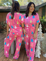 Load image into Gallery viewer, Pink Trees Pajama Set