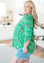 Load image into Gallery viewer, Lizzy Top in Emerald and Magenta Paisley
