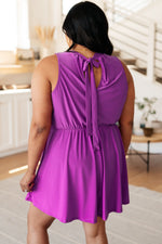 Load image into Gallery viewer, One Of Us Purple Romper Dress
