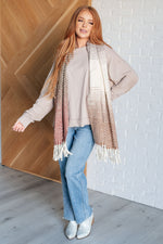 Load image into Gallery viewer, Cold Front Fringe Scarf in Coffee and Red
