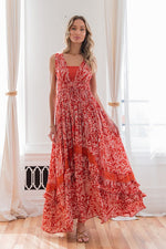 Load image into Gallery viewer, Floral Maxi Dress in Rust

