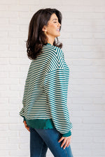 Load image into Gallery viewer, Too Good to be True Striped Drop Shoulder Top in Green
