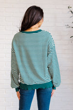 Load image into Gallery viewer, Too Good to be True Striped Drop Shoulder Top in Green
