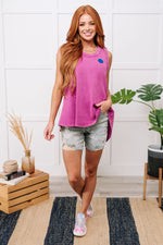 Load image into Gallery viewer, A Few of My Favorite Things Round Neck Tank in Fuchsia
