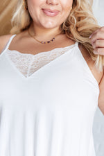 Load image into Gallery viewer, A Gleam in Her Eyes Lace Detail Cami in Ivory
