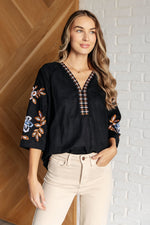 Load image into Gallery viewer, All In Me Embroidered V-Neck Blouse
