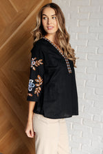 Load image into Gallery viewer, All In Me Embroidered V-Neck Blouse
