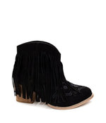 Load image into Gallery viewer, Amos Fringe Ankle Bootie in Black Suede
