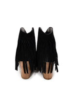 Load image into Gallery viewer, Amos Fringe Ankle Bootie in Black Suede
