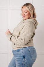 Load image into Gallery viewer, Ask Me Out Checkered Hoodie in Sage
