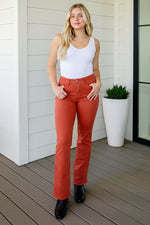 Load image into Gallery viewer, Autumn Mid Rise Slim Bootcut Jeans in Terracotta
