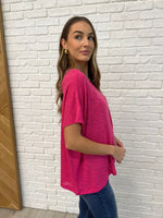 Load image into Gallery viewer, Basically Flowing Dolman Sleeve Top in Hot Pink
