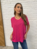 Load image into Gallery viewer, Basically Flowing Dolman Sleeve Top in Hot Pink
