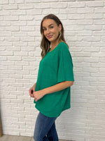 Load image into Gallery viewer, Basically Flowing Dolman Sleeve Top in Kelly Green
