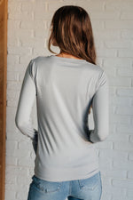 Load image into Gallery viewer, Basically Perfect Brushed Microfiber Tee in Light Grey
