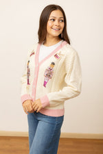 Load image into Gallery viewer, Beige and Pink Nutcracker Sweater
