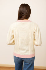 Load image into Gallery viewer, Beige and Pink Nutcracker Sweater
