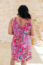 Load image into Gallery viewer, Bless Your Heart V-Neck Dress in Neon Fuchsia
