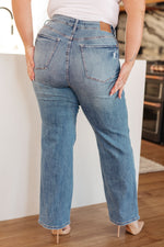 Load image into Gallery viewer, Bree High Rise Control Top Distressed Straight Jeans
