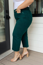 Load image into Gallery viewer, Briar High Rise Control Top Wide Leg Crop Jeans in Teal
