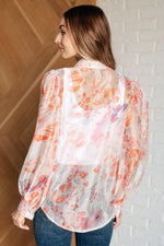 Load image into Gallery viewer, Call Me Back Sheer Floral Button Up Blouse

