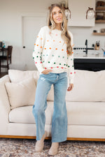 Load image into Gallery viewer, Candy Buttons Pom Detail Sweater
