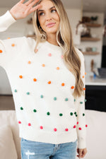 Load image into Gallery viewer, Candy Buttons Pom Detail Sweater
