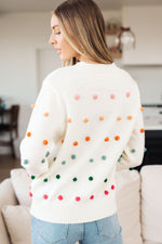 Load image into Gallery viewer, Candy Buttons Pom Detail Sweater
