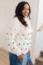 Load image into Gallery viewer, Candy Buttons Pom Detail Sweater
