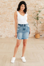 Load image into Gallery viewer, Carol High Rise Rigid Magic Denim Skirt
