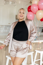 Load image into Gallery viewer, Champagne and Roses Satin Blazer
