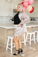 Load image into Gallery viewer, Champagne and Roses Satin Blazer
