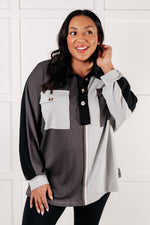 Load image into Gallery viewer, Chip Off the Old Colorblock V-Neck Henley in Grey
