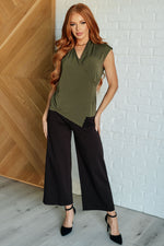 Load image into Gallery viewer, Classic Surplice Front Top in Olive
