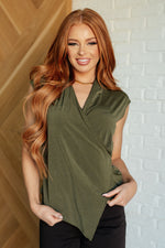 Load image into Gallery viewer, Classic Surplice Front Top in Olive
