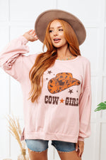 Load image into Gallery viewer, Cow Girl Graphic Pullover in Dusty Pink
