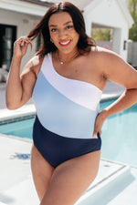 Load image into Gallery viewer, Dominica Color Block Asymmetrical Swimsuit
