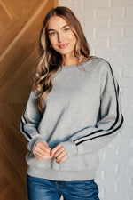 Load image into Gallery viewer, Don&#39;t Get Stuck Stripe Detail Sweatshirt
