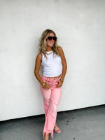 Load image into Gallery viewer, PREORDER: Pink Urban Distressed Crop Jeans
