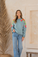 Load image into Gallery viewer, Floral Embroidered Sweatshirt
