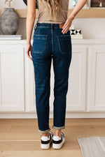 Load image into Gallery viewer, Eli Pull On Denim Joggers in Dark Wash

