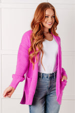 Load image into Gallery viewer, Everything Layer Waffle Knit Open Front Cardigan in Bright Mauve
