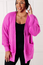 Load image into Gallery viewer, Everything Layer Waffle Knit Open Front Cardigan in Bright Mauve
