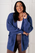 Load image into Gallery viewer, Everything Layer Waffle Knit Open Front Cardigan in Marlin
