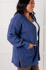 Load image into Gallery viewer, Everything Layer Waffle Knit Open Front Cardigan in Marlin
