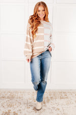 Load image into Gallery viewer, Exceptional Thought Striped Patchwork Sweater
