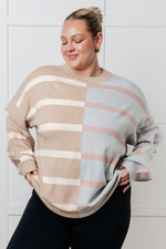 Load image into Gallery viewer, Exceptional Thought Striped Patchwork Sweater
