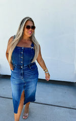 Load image into Gallery viewer, PREORDER: Frankie Overall Denim Dress
