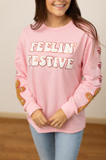 Load image into Gallery viewer, Feelin Festive Pink Sweater
