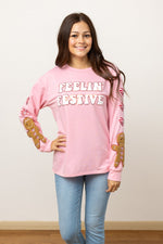 Load image into Gallery viewer, Feelin Festive Pink Sweater
